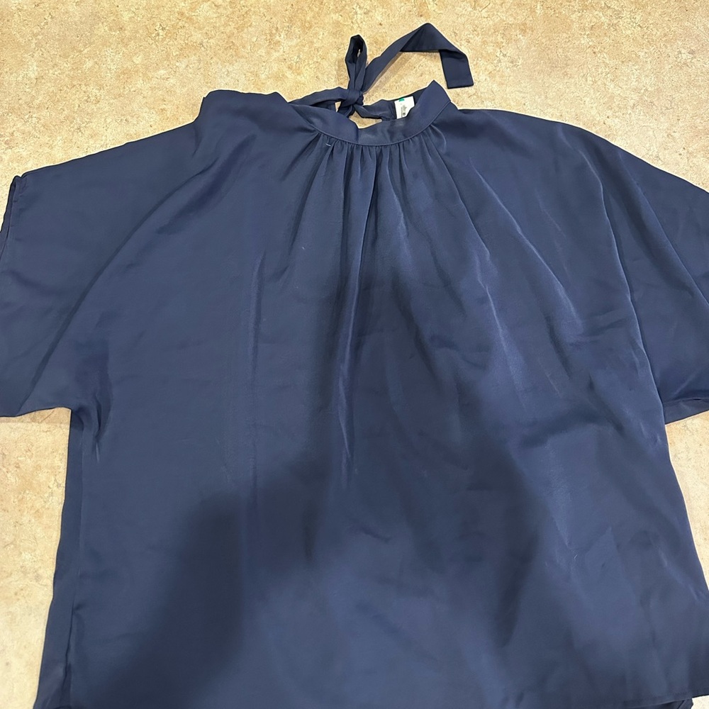 Elegant Navy Women's Top Large